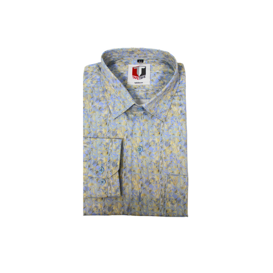 Abstract blues casual shirt for everyday wear