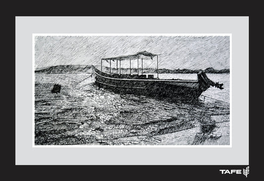 Boat on the shores wall art