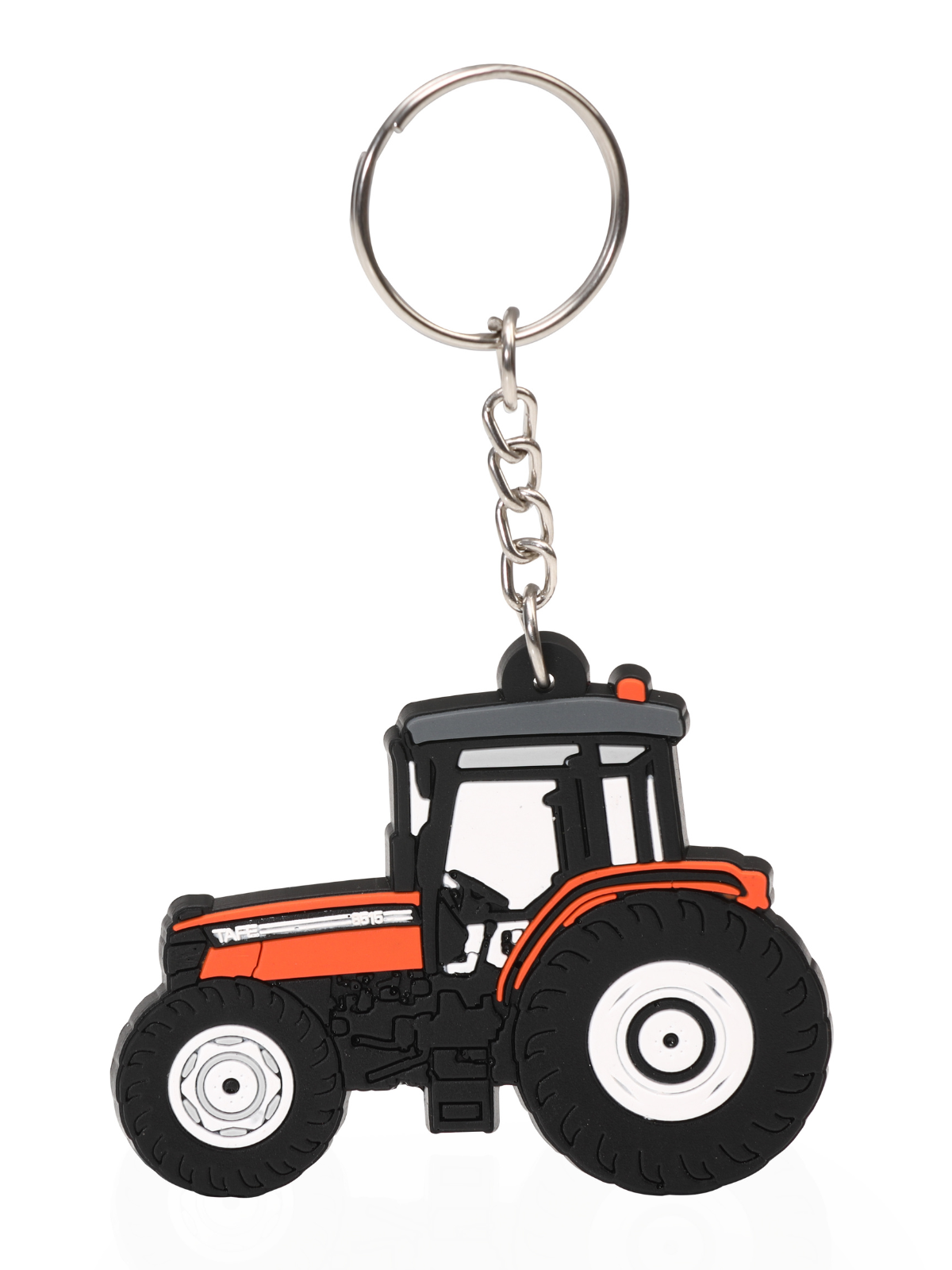 Keychain with tractor design