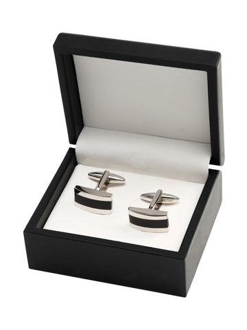 Silver-toned formal cufflinks