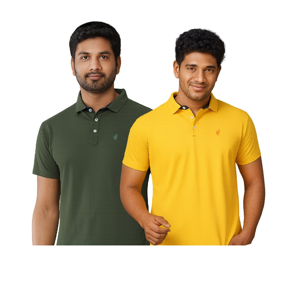 TAFE Metrofit T-shirt Combo(Olive Green & Mustard)