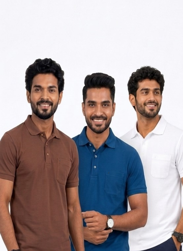 TAFE Dry Fit T-shirt Pack of 3(Brown, White, Blue)