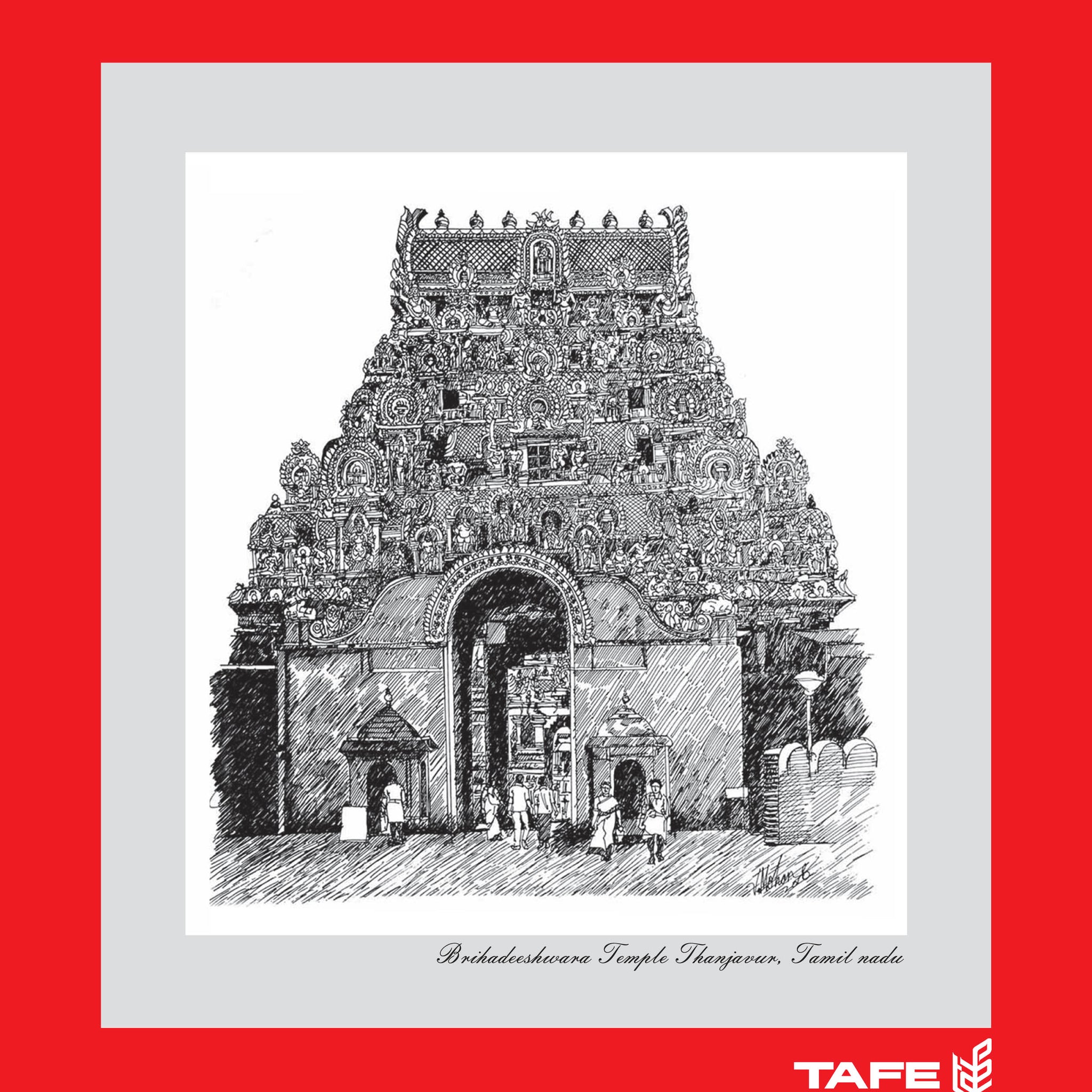 Brihadeeshwara temple picture framed