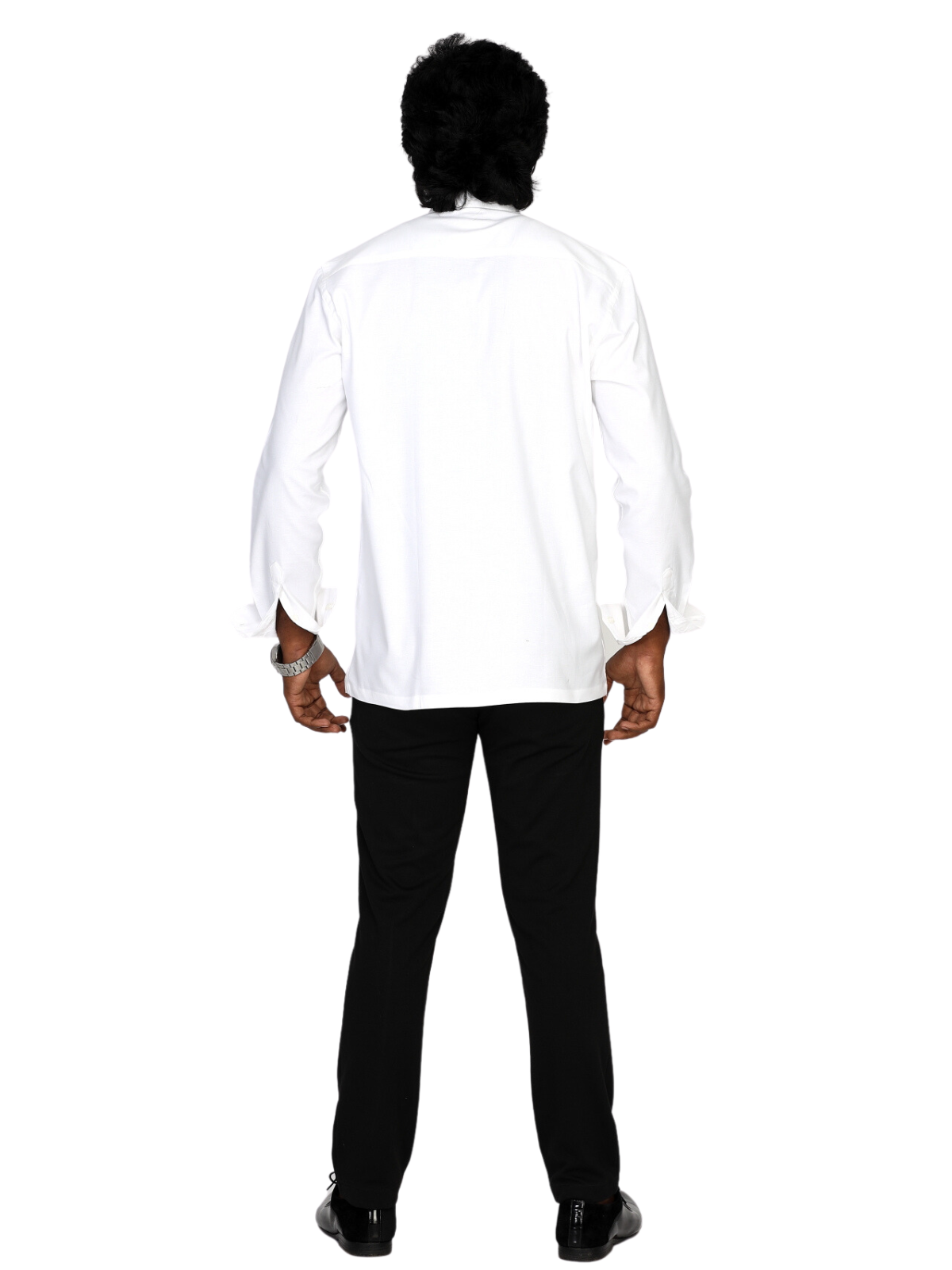 Mandarin collar white shirt