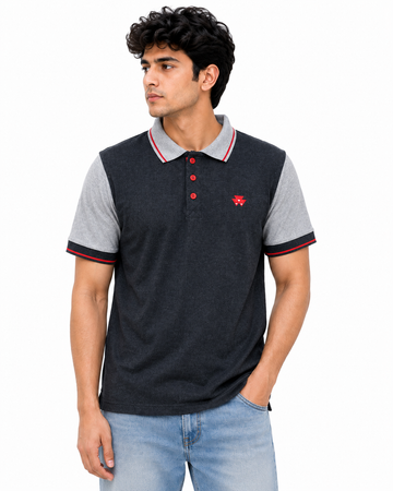 Massey Polo Grey with red piping T-shirt