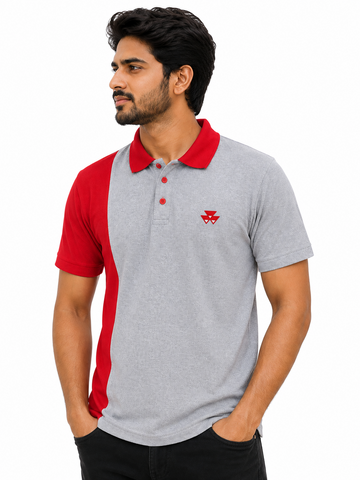 Massey Polo Grey and Red T-shirt