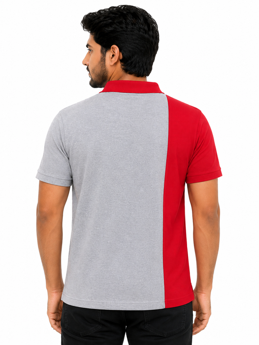 Massey Polo Grey and Red T-shirt