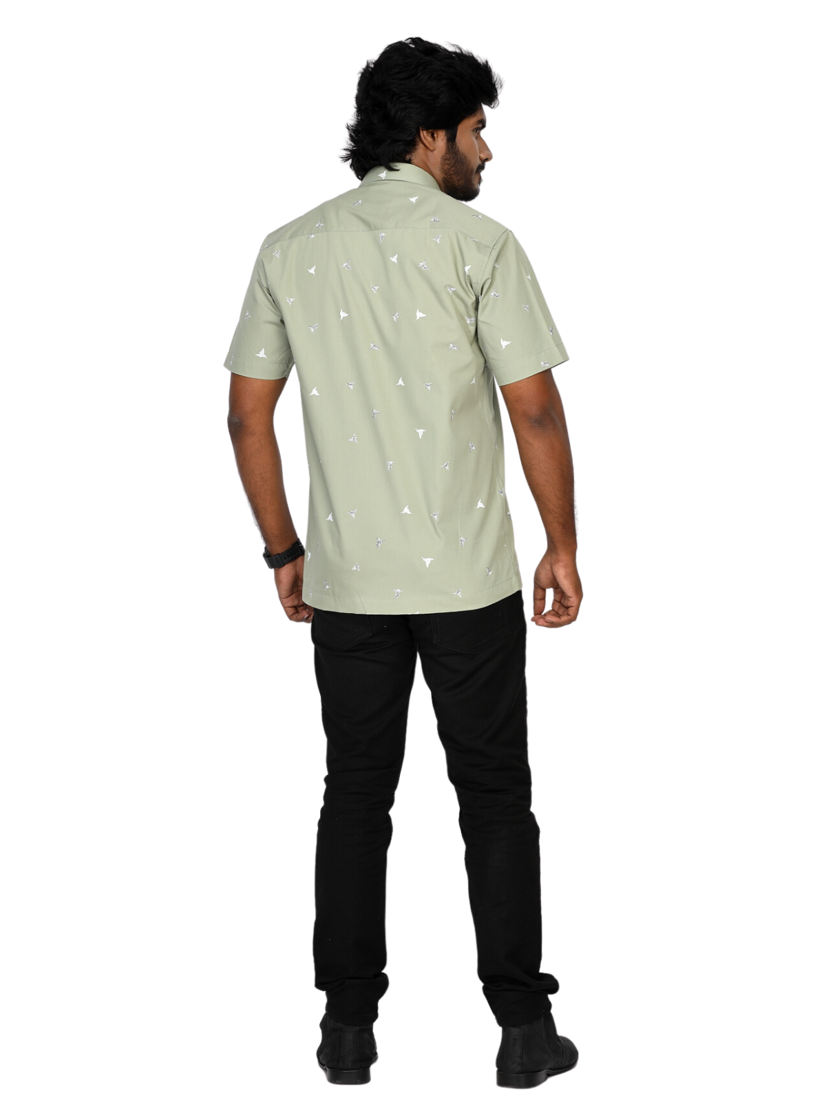 Printed bird motif shirt