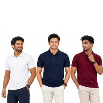 TAFE Dry Fit T-shirt Pack of 3(Navy Blue, Wine, White)