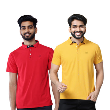 Eicher Metrofit T-shirt Combo (Mustard & Red )