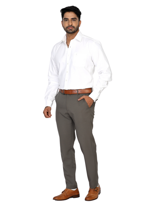 White formal-casual cotton shirt