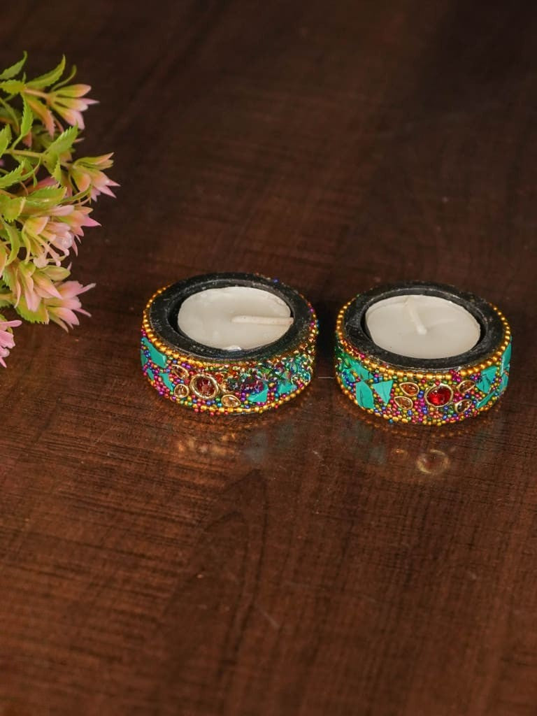 Wooden Candle Holder Set of 2